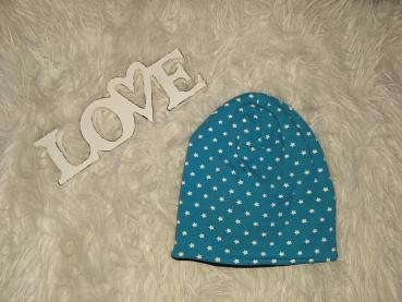 Beanie Kopfumfang 46-48cm "Sternchen türkis"